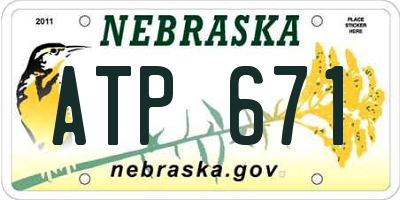 NE license plate ATP671