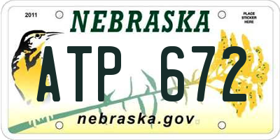 NE license plate ATP672