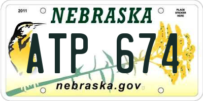 NE license plate ATP674
