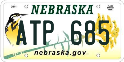 NE license plate ATP685