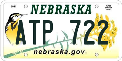 NE license plate ATP722