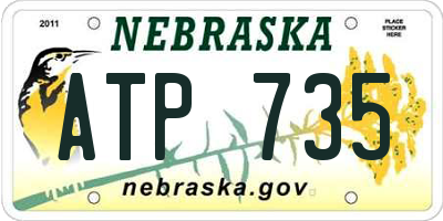 NE license plate ATP735