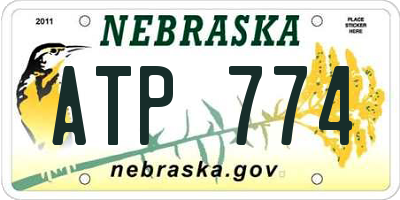 NE license plate ATP774