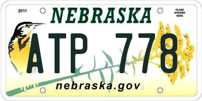 NE license plate ATP778
