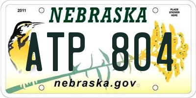 NE license plate ATP804