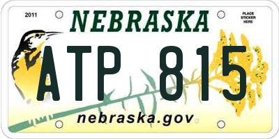 NE license plate ATP815
