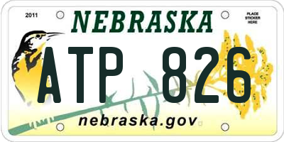 NE license plate ATP826