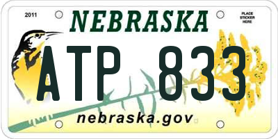 NE license plate ATP833