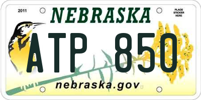 NE license plate ATP850