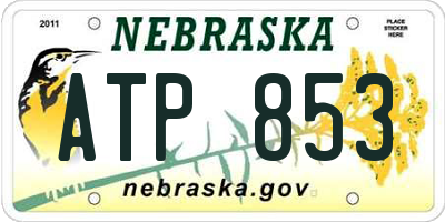 NE license plate ATP853