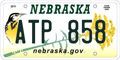 NE license plate ATP858
