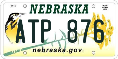 NE license plate ATP876