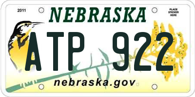 NE license plate ATP922