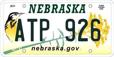 NE license plate ATP926