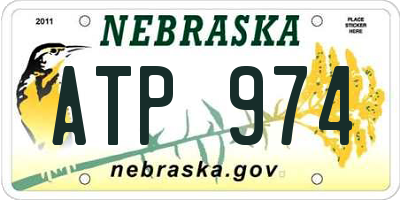 NE license plate ATP974