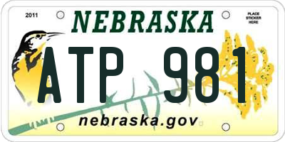 NE license plate ATP981