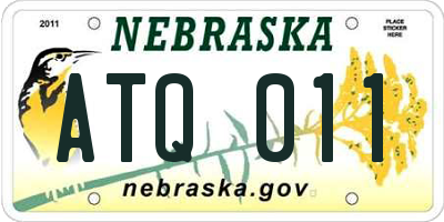 NE license plate ATQ011