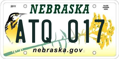NE license plate ATQ017
