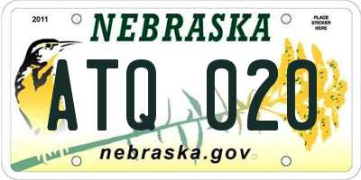 NE license plate ATQ020