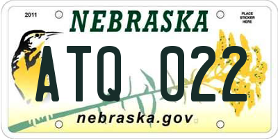 NE license plate ATQ022