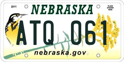 NE license plate ATQ061