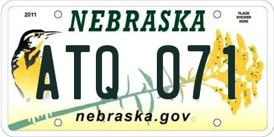 NE license plate ATQ071
