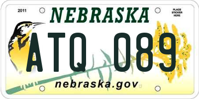 NE license plate ATQ089