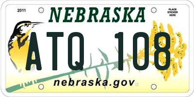 NE license plate ATQ108