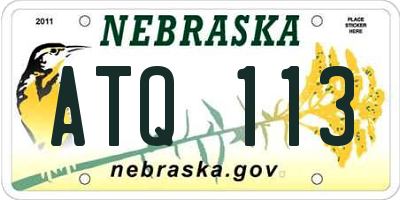 NE license plate ATQ113