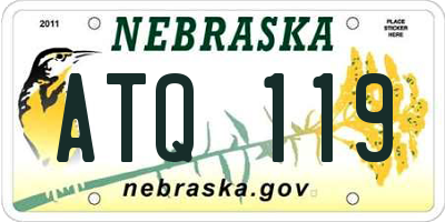 NE license plate ATQ119