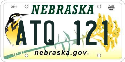 NE license plate ATQ121