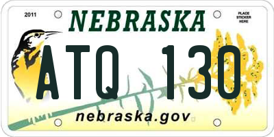 NE license plate ATQ130