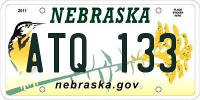 NE license plate ATQ133