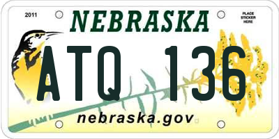 NE license plate ATQ136
