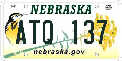 NE license plate ATQ137