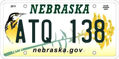 NE license plate ATQ138