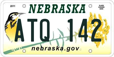 NE license plate ATQ142