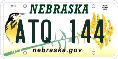 NE license plate ATQ144