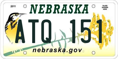 NE license plate ATQ151