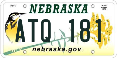 NE license plate ATQ181