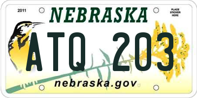 NE license plate ATQ203