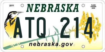 NE license plate ATQ214