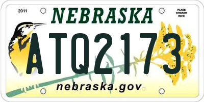 NE license plate ATQ2173