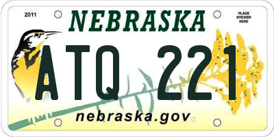 NE license plate ATQ221