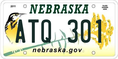 NE license plate ATQ301