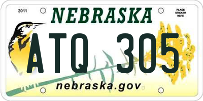 NE license plate ATQ305