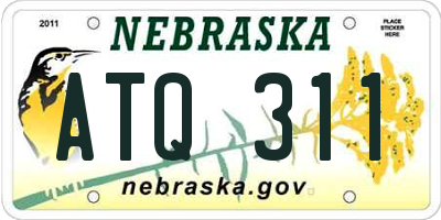 NE license plate ATQ311
