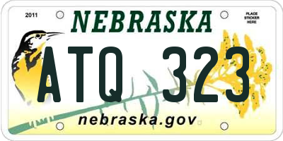NE license plate ATQ323