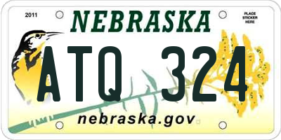 NE license plate ATQ324