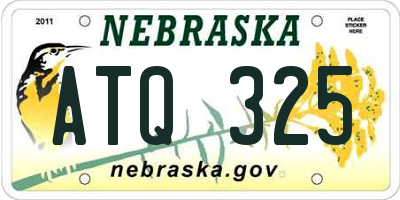 NE license plate ATQ325